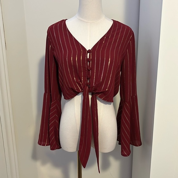 Tops - Hippie Boho wrap top with Bell sleeves